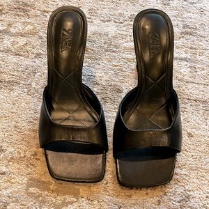 Zara Women's Black Slide Sandals